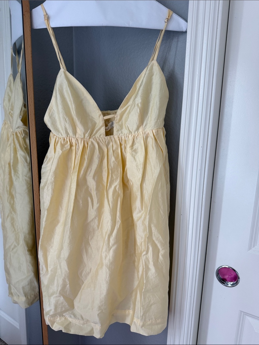 Altar’d State Women's Yellow Satin Dress